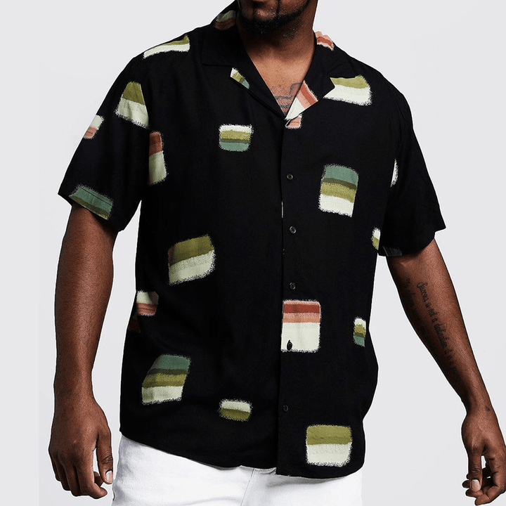 Mens Summer Casual Fashion Funny Patches Printed Shirts - MRSLM