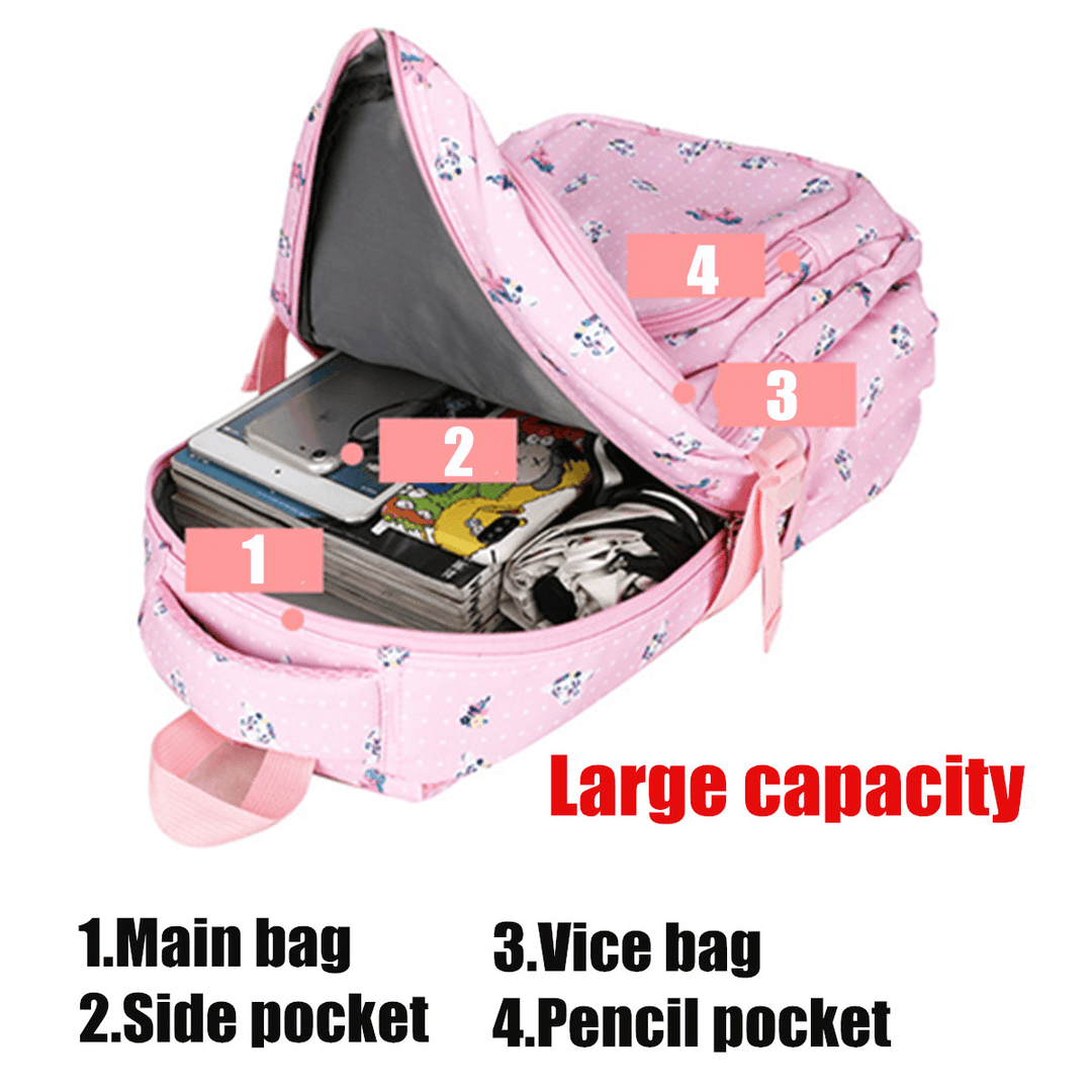 Women Large Capacity Waterproof Light Weight Backpack Student Shoulder Bag Rucksack School Bag - MRSLM