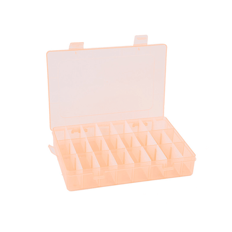 Adjustable 24 Grids Plastic Clear Case Box Parts Storage Box - MRSLM