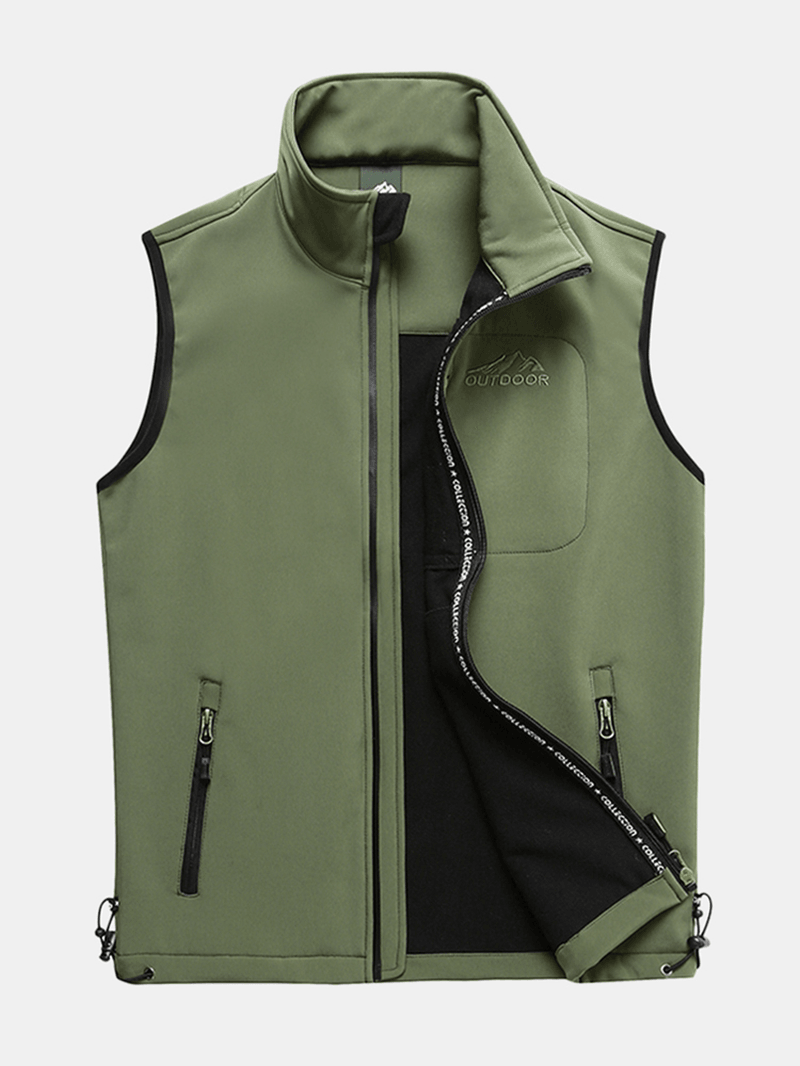 Mens Outdoor Soft Shell Sport Warm Solid Color Vest - MRSLM