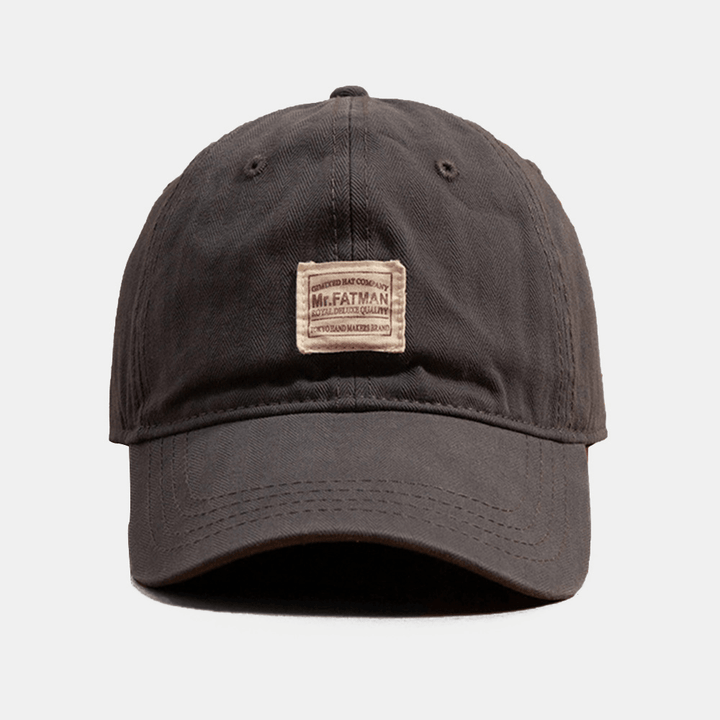 Unisex Cotton Solid Soft Top Baseball Cap Letters Pattern Patch Fashion Sunshade Hat - MRSLM