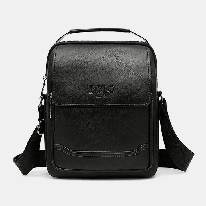 Men PU Leather Multi-Pocket Anti-Theft Retro Crossbody Bags Shoulder Bag Handbag Messenger Bag Briefcase - MRSLM