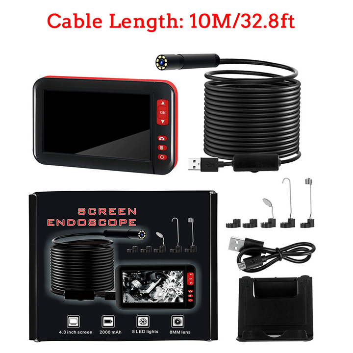 4.3 Inch Mini Endo-Scope Camera 1080P USB Cable Inspection Camcorder for Auto Repair Industrial Flexible Micro Cam - MRSLM