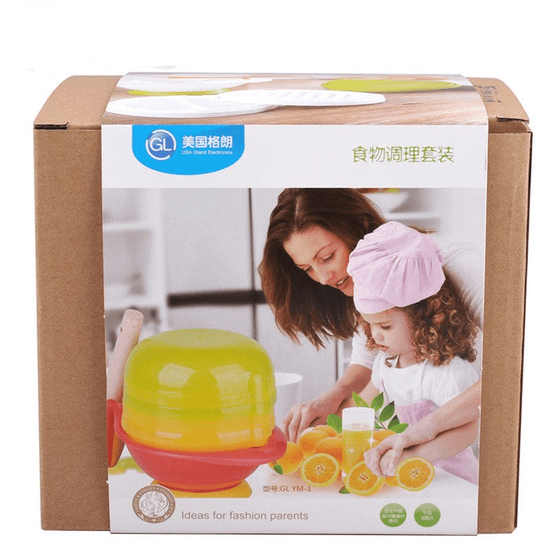 GL YM-1 Multifunction Grinder Bowl 8 in 1 Baby Feeding Set Baby Fruit Feeder Baby Food Grinder Cook - MRSLM