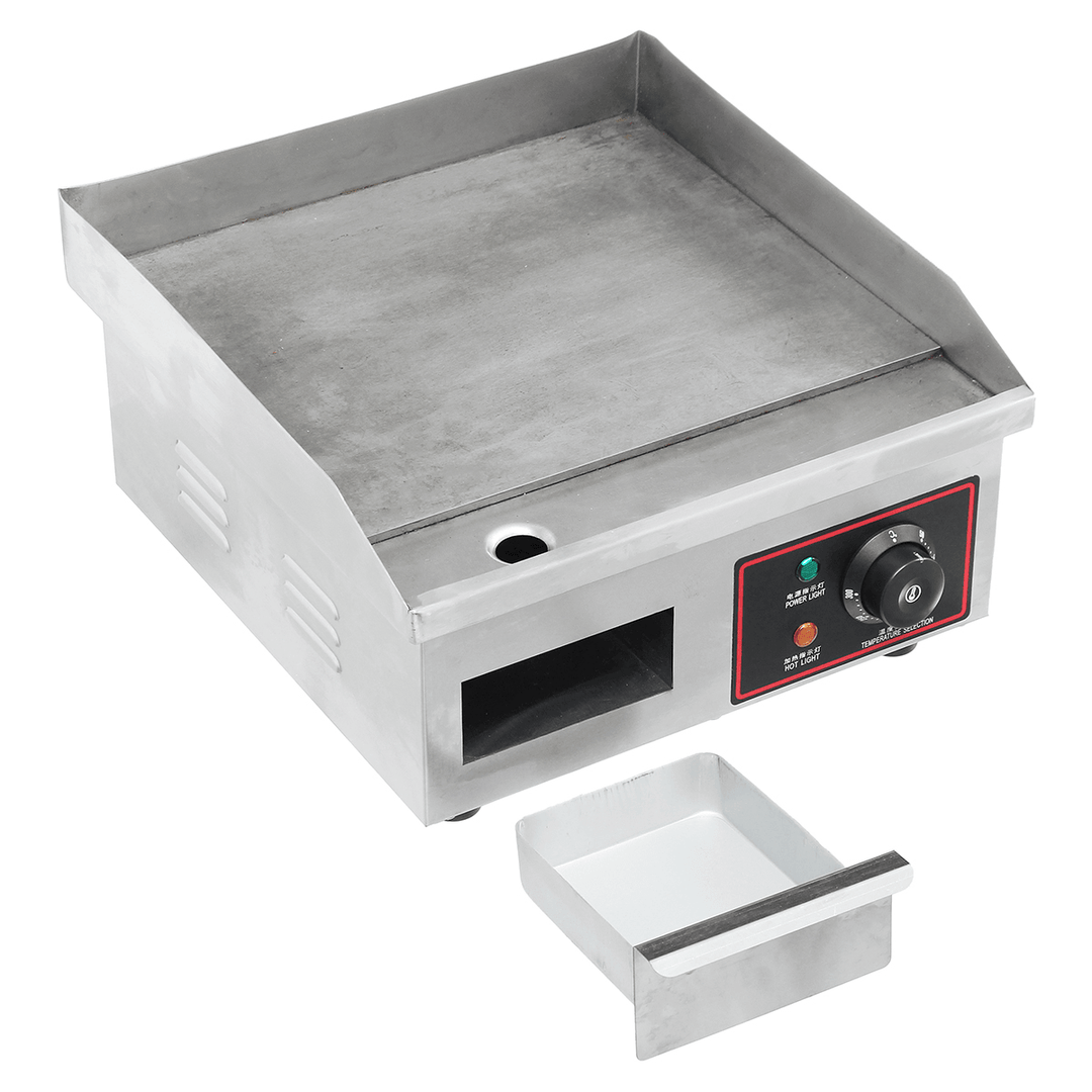 1500W 220V Commercial Electric Griddle BBQ Grill Pan Hot Plate Stainless Steel - MRSLM