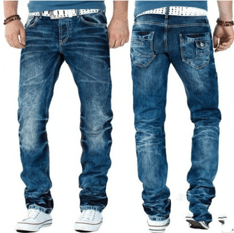 Jeans Casual Open-Line Hip-Hop Trousers Straight-Leg Men'S Trousers - MRSLM