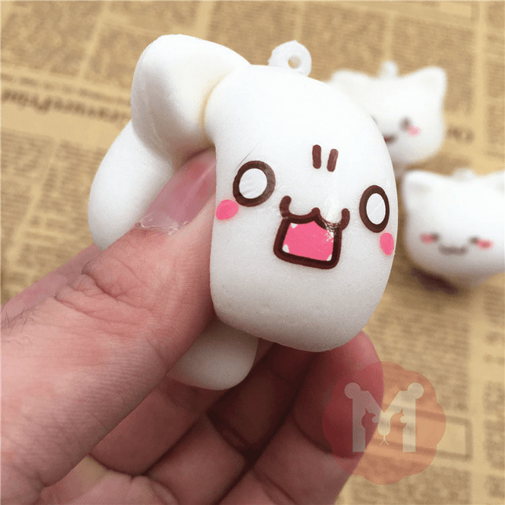 Squishy Toys Mushroom Cat Kawaii Cartoon Cute Face Decor Bag Cell Phone Straps - MRSLM