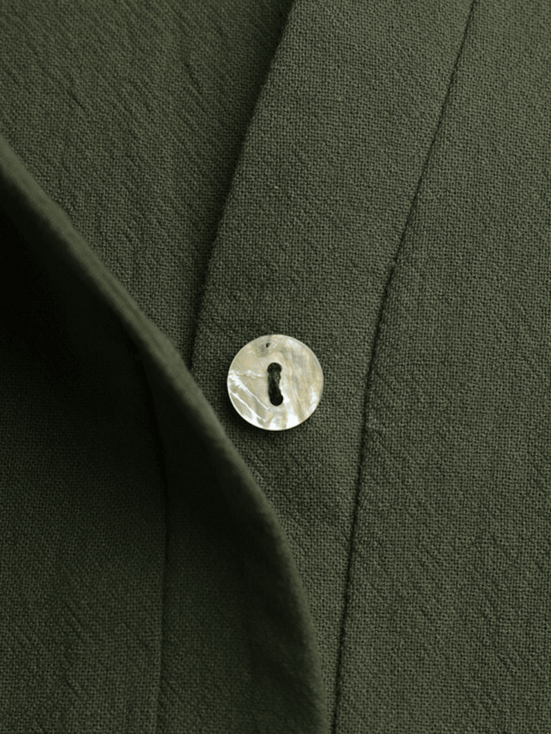 Casual Solid Crew Neck Short Sleeve Button Bohemia Maxi Dress - MRSLM