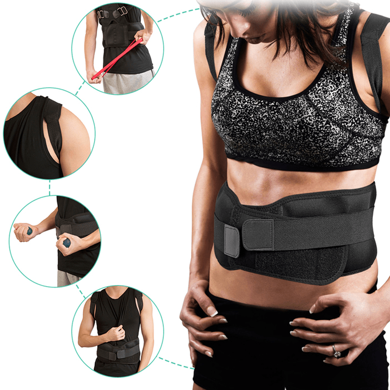 Adjustable Back Support Shoulder Posture Pain Relief Correctorbelt Strap Lumbar Spine Support Back Protector - MRSLM