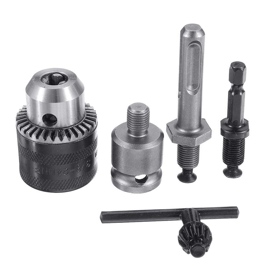Drillpro 5Pcs 1.5-10Mm 3/8-24UNF Drill Chuck Set Drill Adapter Changed Impact Wrench into Eletric Drill - MRSLM