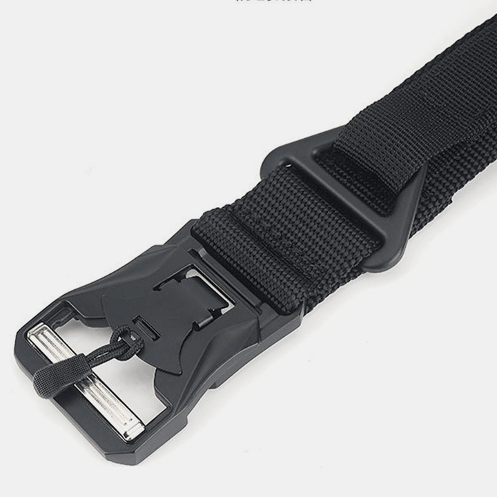 Men Nylon Braided 125Cm Magnet Quick Release Buckle Multifunctional Outdoor Military Training Tactical Belts - MRSLM