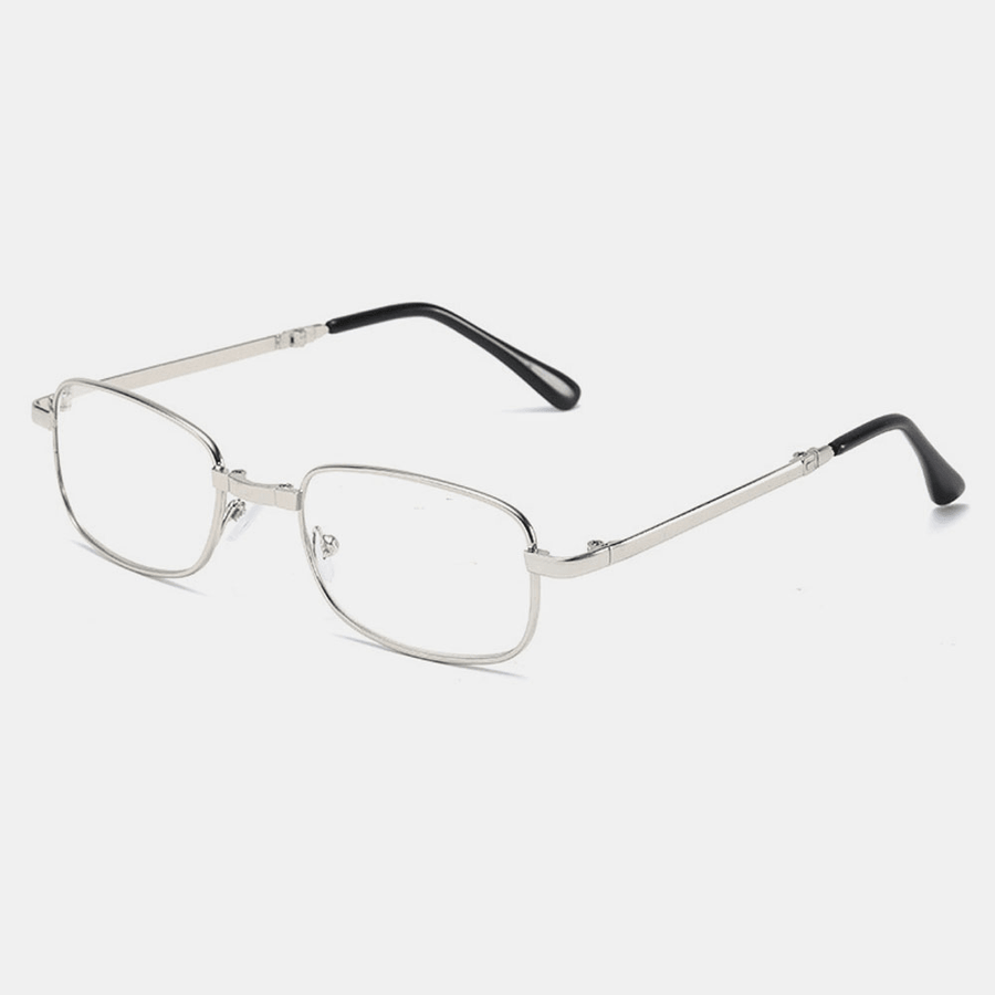 Unisex Portable Folding Anti-Blue Glasses Classic Metal Full Frame Anti-Uv Reading Glasses Presbyopic Glasses - MRSLM