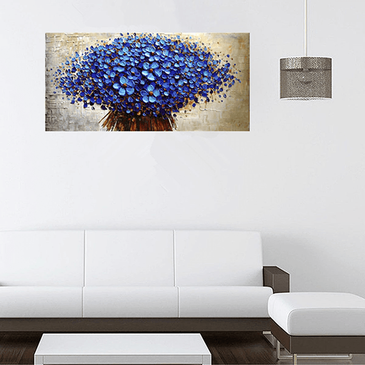 Blue Unframed Tree Canvas Art Oil Paintings Modern Abstract Wall Home Decor - MRSLM