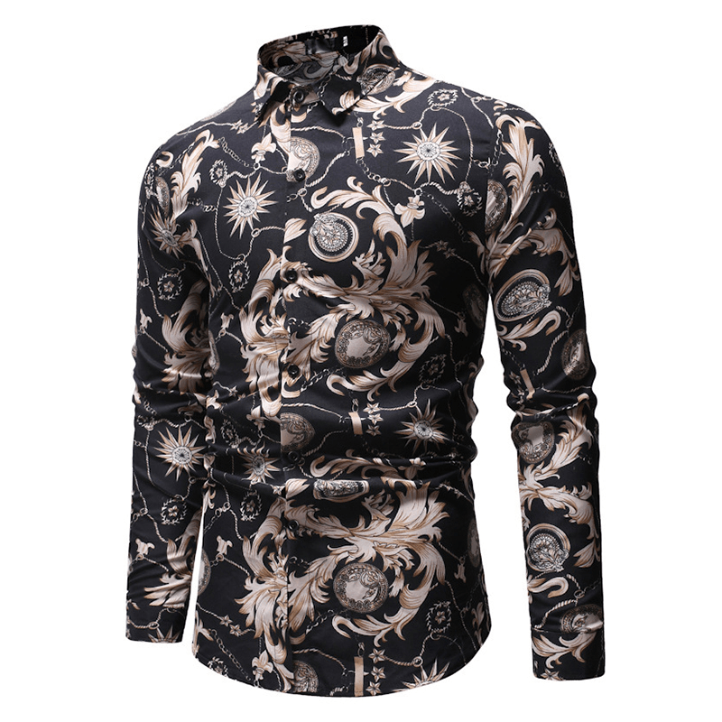 Mens Business Casual Breathable Print - MRSLM