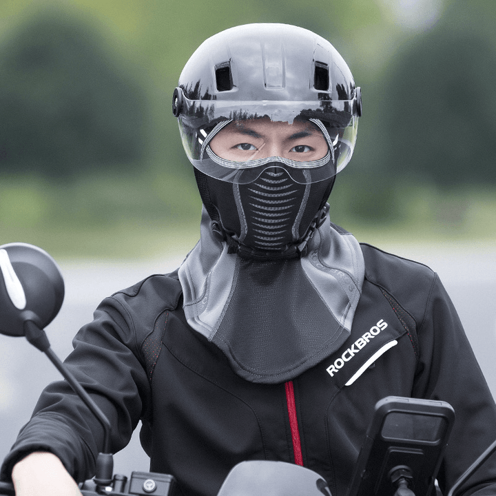 ROCKBROS Half-Face Balaclava Winter Ski Cycling Mask Windproof Fleece Warm Hat Scarf Men Thermal Face Mask Cover - MRSLM
