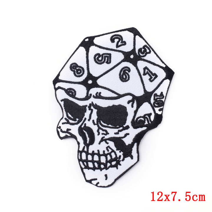 Black and White Punk Embroidery Cloth Stickers Computer Embroidery Clothing Accessories DIY - MRSLM