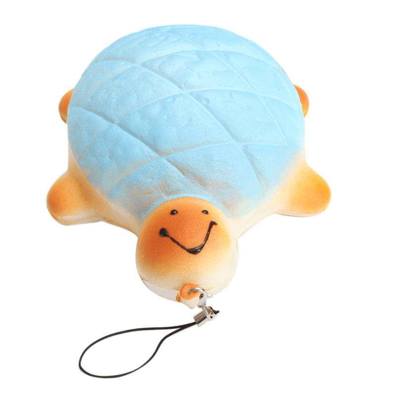 13Cm Soft Kawaii Cute Little Turtle Phone Bread Bun Squishy Charms with Rope Random Color - MRSLM