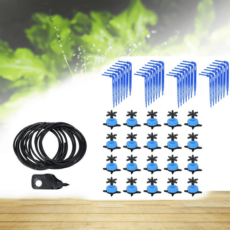 20 Set 8L Arrow Drip Irrigation System 4-Way Micro Flow Dripper Potted Plants with Greenhouse - MRSLM
