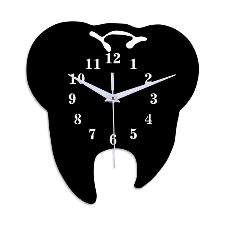 Emoyo ECY056 Tooth Shape Wall Clock Quartz Wall Clock 3D Wall Clock for Home Office Decorations - MRSLM