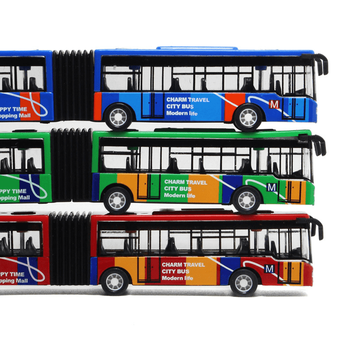 Alloy Double-Section Lengthened Minibus Small Pull Back Children'S Toy Bus - MRSLM