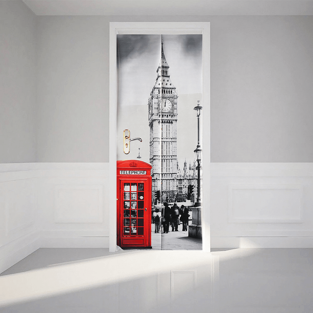 3D Art Door Wall Fridge Sticker Big Ben Decal Self Adhesive Mural Scenery Home Decor - MRSLM