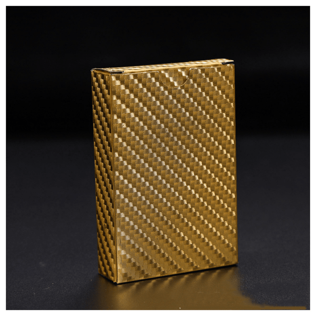 Gold Foil Plaid Playing Card Supply Yellow Gold Local Tyrant Gold Poker Pvc Waterproof Board Game Card - MRSLM