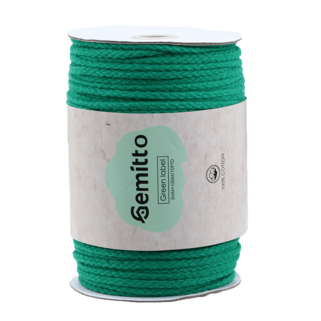 GEMITTO 100M Braided Rope Cotton Yarn Cords 100% Cotton DIY Craft Knitting Wall Hanging for Hand Knitted Gifts - MRSLM