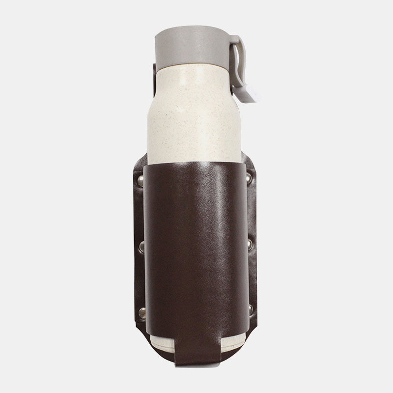 Men Vintage Faux Leather Waist Bottle Bag Carry Bag Fanny Pack with Water Bottle Holder - MRSLM