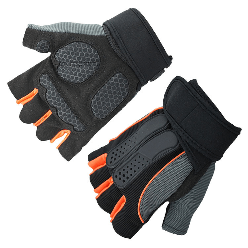 KALOAD 1 Pair Anti-Slip Half Fingers Gloves Outdoor Riding Fitness Sports Exercise Training Gym Gloves - MRSLM