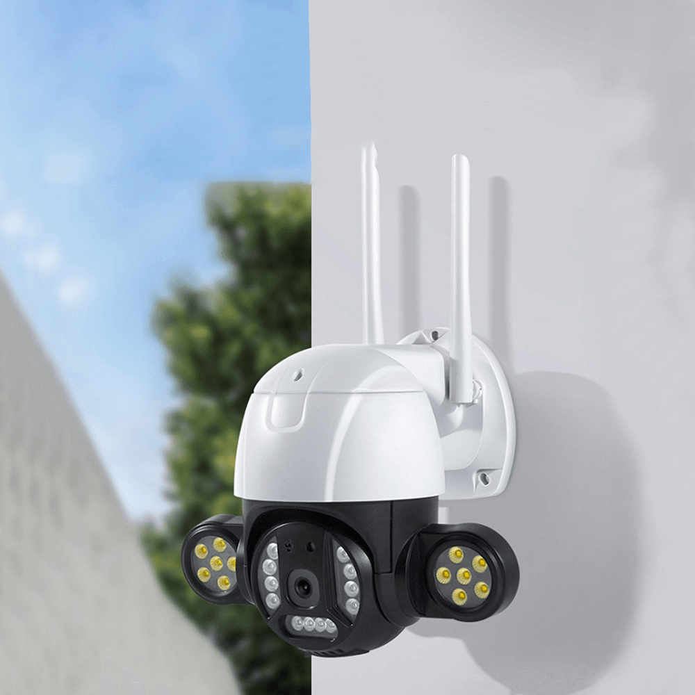 3MP HD Smart Wireless Outdoor Security Camera WIFI Dual Night Vision Motion Detecting IP66 Waterproof Camera Two-Wai Voice Audible Alarm Camera Work with Tuya APP - MRSLM