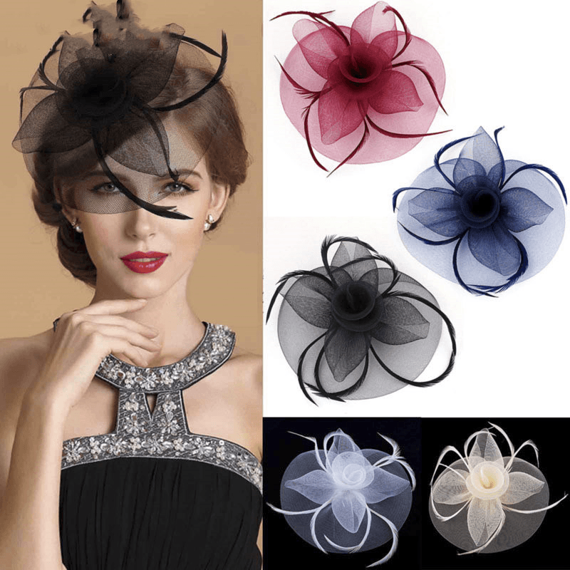 Flower Mesh Hair Accessories Bridal Stage Performance - MRSLM