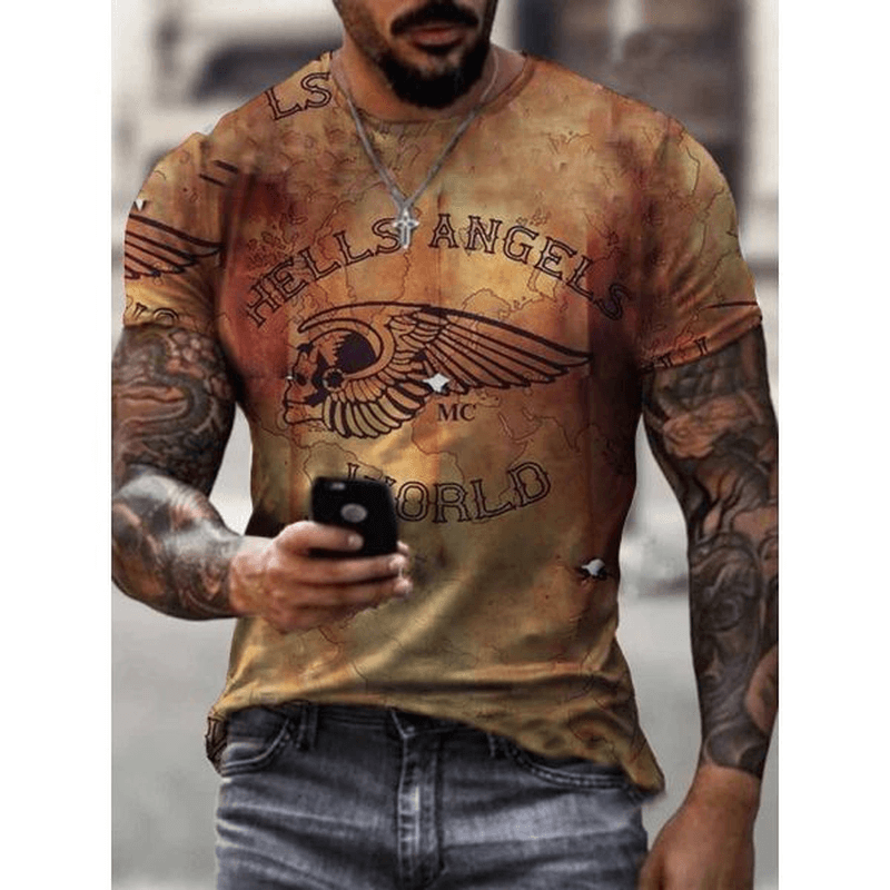 Personalized 3D Digital Printing round Neck Casual Summer Men'S Sports Short-Sleeved T-Shirt - MRSLM