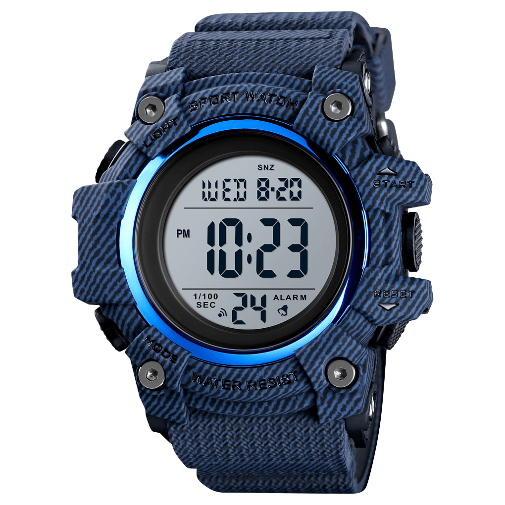 SKMEI 1552 Sport Men Watch Waterproof Luminous Date Week Display Stopwatch Countdown Outdoor Digital Watch - MRSLM
