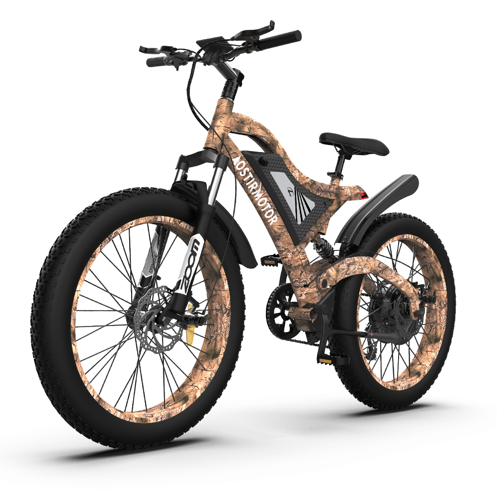 [US DIRECT] AOSTIRMOTOR S18 Electric Bike 26Inch 1500W 48V 15Ah 50Km/H Max Speed 25-40Km Mileage 120Kg Max Load Mountain Fat Tire Electric Bicycle - MRSLM
