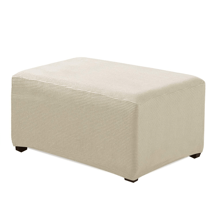 Stretchy Fabric Footstool Cover Square Ottoman Protector Stretch Slipcover for Home Sofa - MRSLM