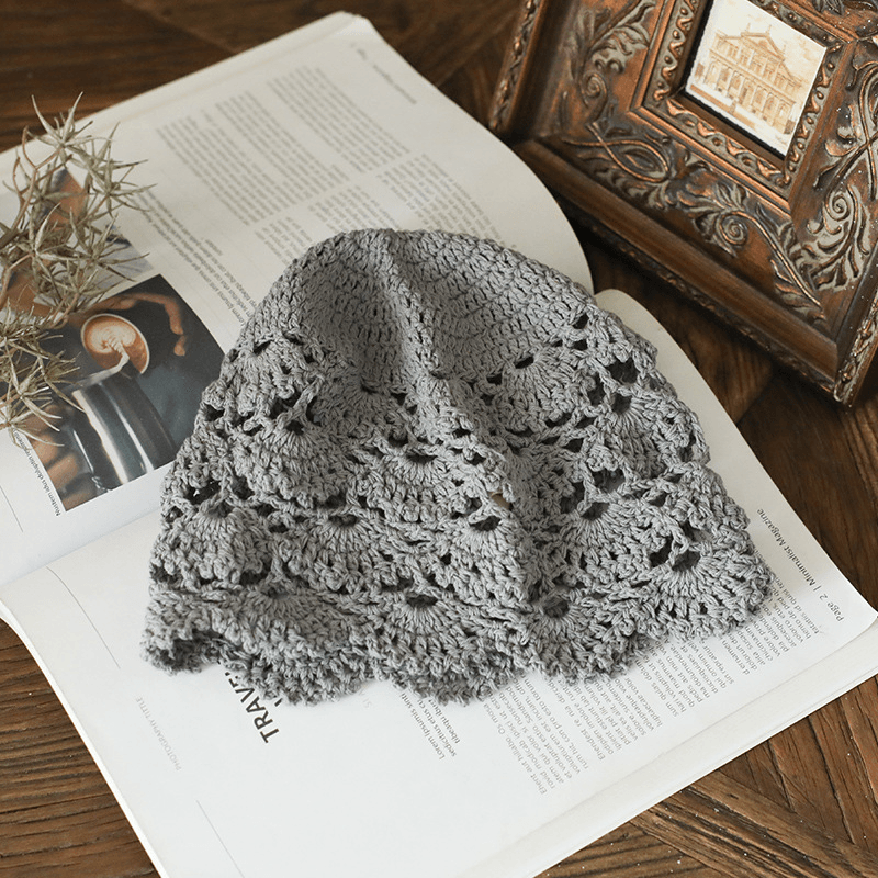 Hand-Crocheted Beanie Hat Retro Literary Casual Turban Hat - MRSLM