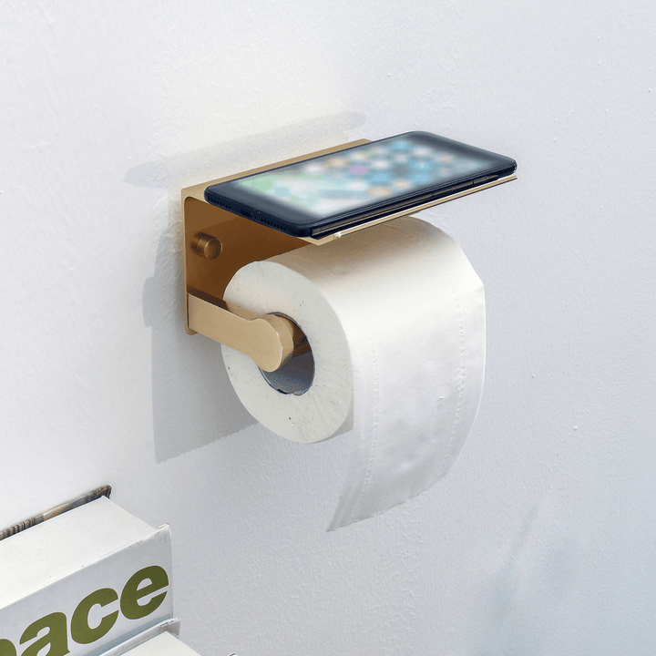 Wall Mounted Bathroom Toilet Roll Paper Shelf Holder Racks Toilet Roll Stand Phone - MRSLM