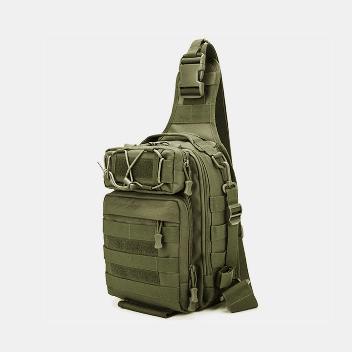 Men Nylon Camouflage Large Capacity Multi-Carry Tactical Travel Outdoor Chest Bag Shoulder Bag - MRSLM