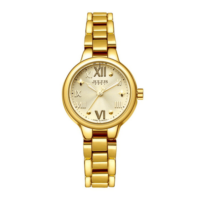 JULIUS 919 Simple Alloy Case Fashion Girls Students Quartz Wrist Watch - MRSLM