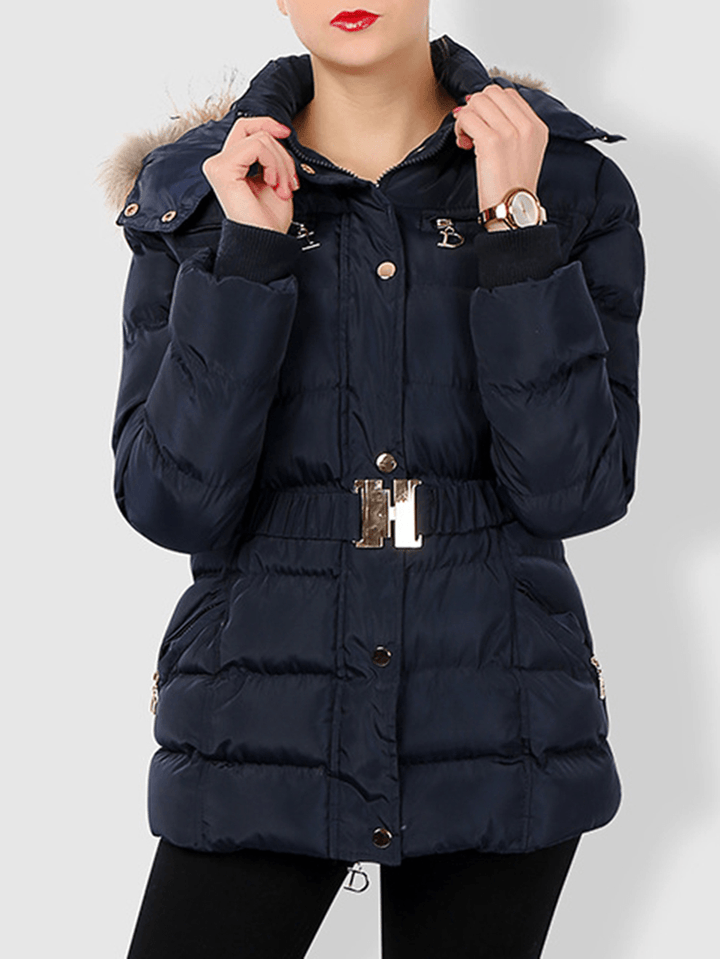 Faux Fur Hooded Quilted Coat - MRSLM