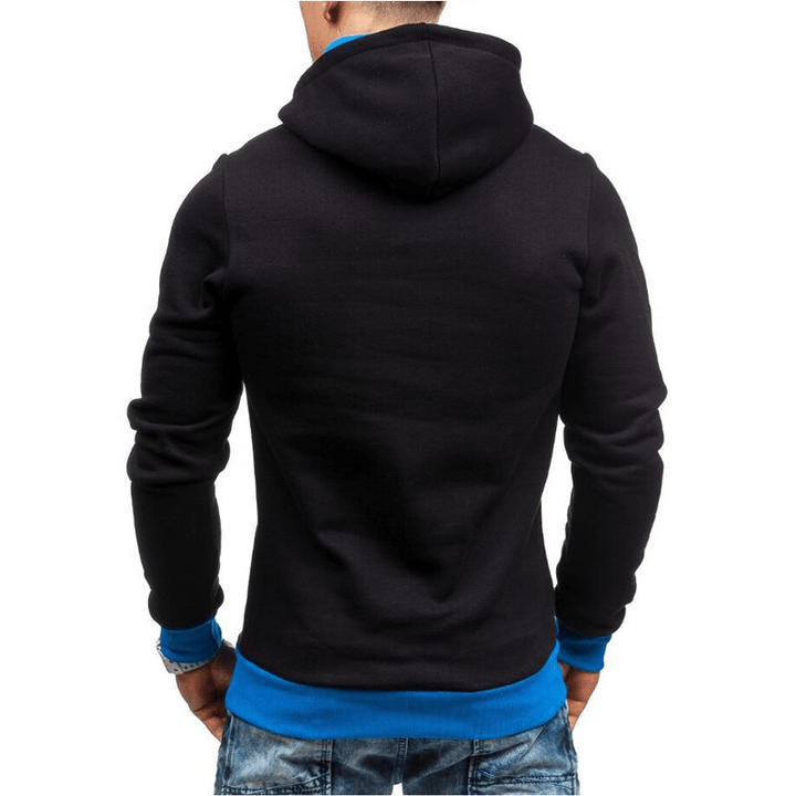 Men Zipper Dual Pockets Hooded Sweatshirt - MRSLM