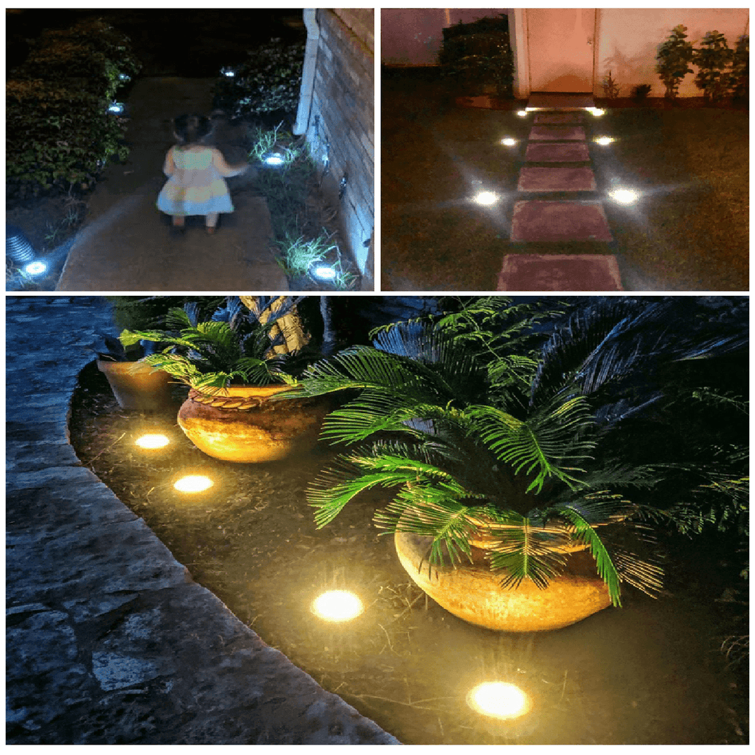 LED Solar Buried Lamp Color Garden Lawn Outdoor Waterproof Underground Floor Pathway Stairs Deck Light for Household Decoration - MRSLM
