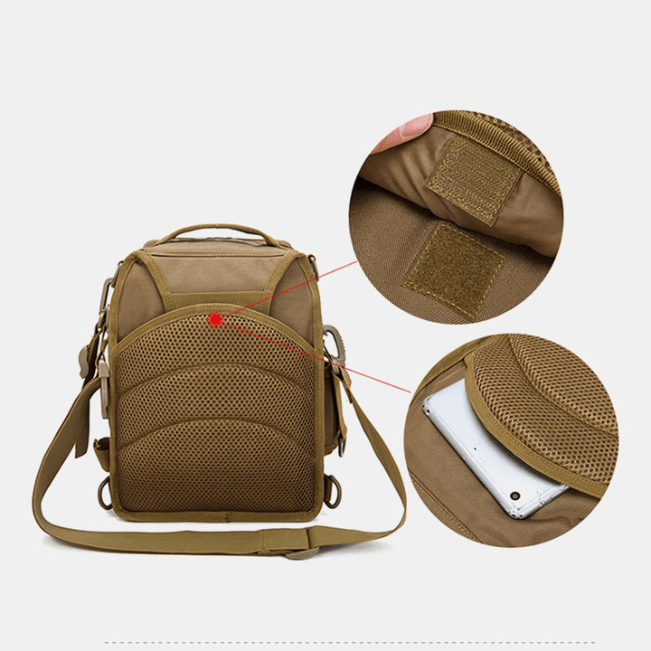 Men Nylon Camouflage Large Capacity Multi-Carry Tactical Travel Outdoor Chest Bag Shoulder Bag - MRSLM
