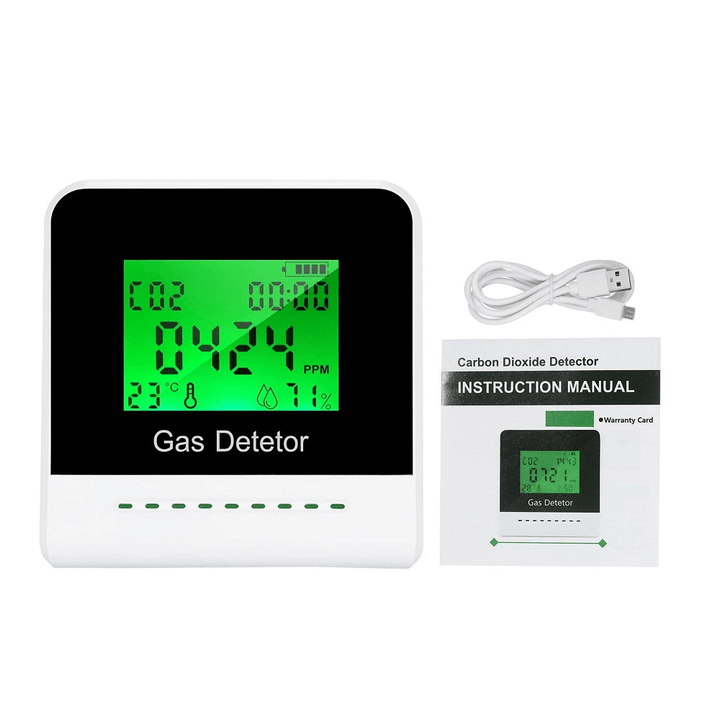 2-Inch LCD Screen CO2 Monitor Carbon Dioxide Tester Multi-Functional Air Quality Detector - MRSLM
