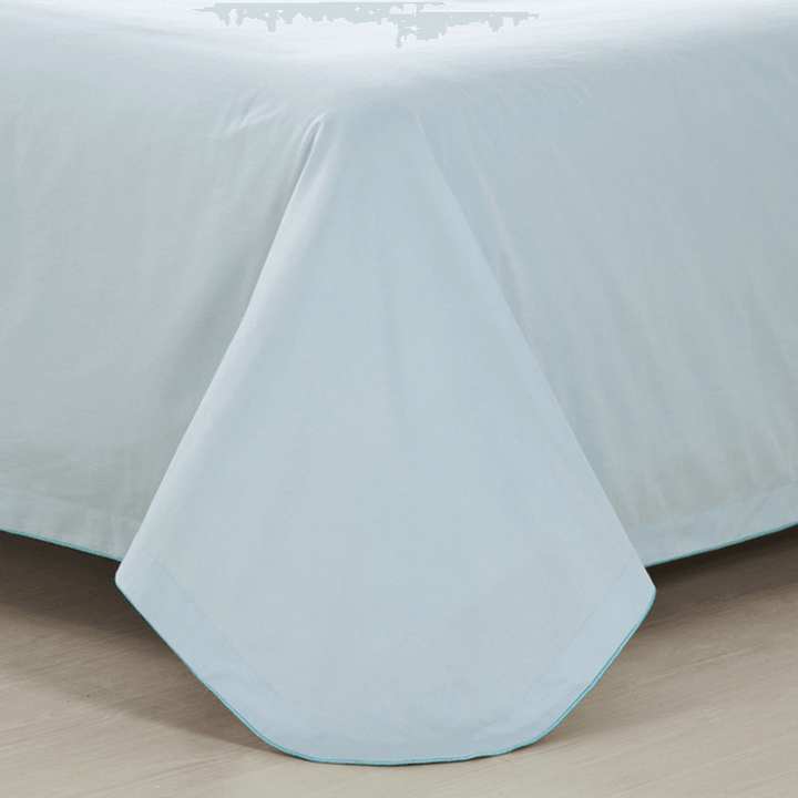100% Cotton 3/4 Pieces Bedding Sets Sky Blue Reactive Dyeing Duvet Cover Flat Sheet Pillow Case Set - MRSLM