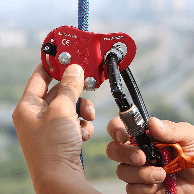 XINDA 7075 Aluminum Safety Rope Grabs for Fall Protection Climbing Fall Arrester Mountaineer Tools 100KG Max Bearing - MRSLM