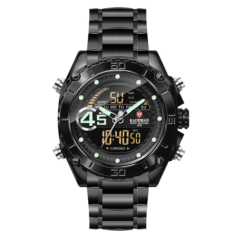 KADEMAN K9054 Sport Men Digital Watch Luminous Date Week Display Waterproof LCD Dual Display Watch - MRSLM