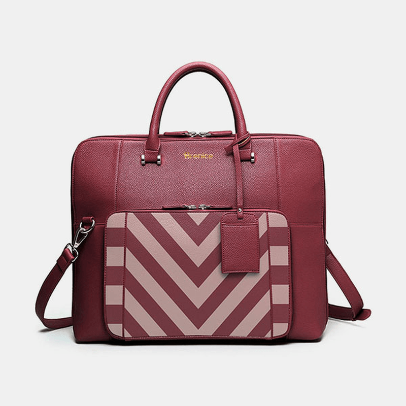 Women Design Striped Business Elegant Handbag Multifunction Crossbody Bag - MRSLM