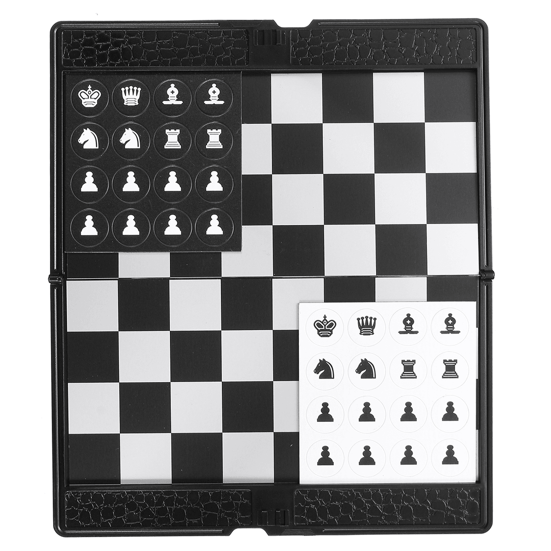 Folding Magnetic Chess Set Portable Wallet Pocket Chess Board Puzzle Kids Adult Games Indoor Outdoor Travel - MRSLM