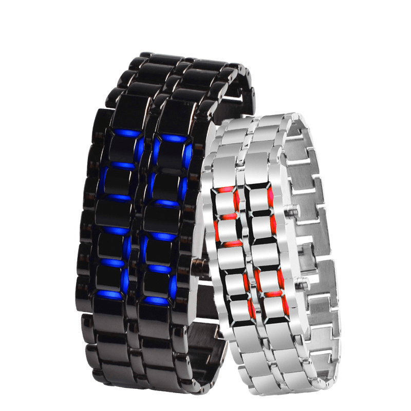 Binary LED Display Couple Watch Waterproof Digital Bracelet Watches - MRSLM